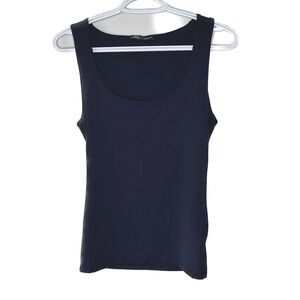 Zara Minimalist Black Fitted Top Sleeveless Boat Neck Shelf Bra Size Medium